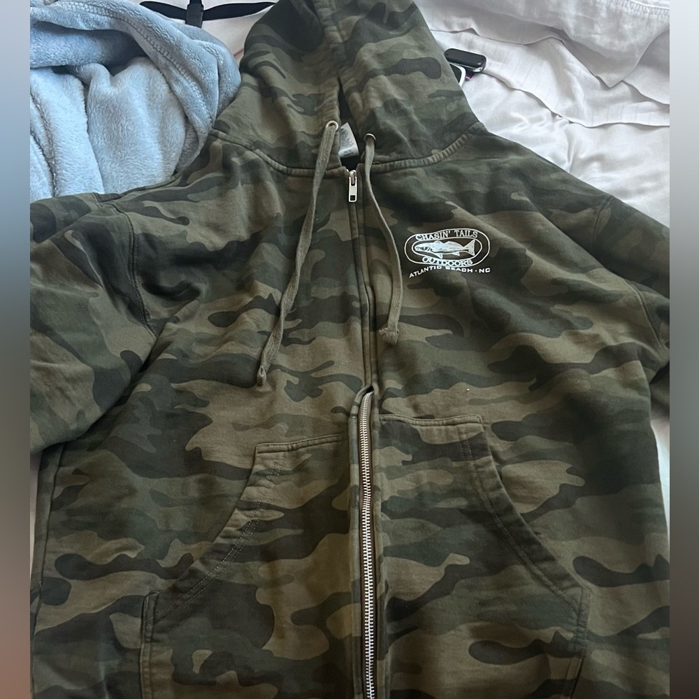 “chasin’ tails outdoors” zip up jacket